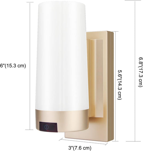 Dimmable BIGMONAT Wireless Wall Sconce Light Rechargeable, Multi Color Changing, Remote Controlled, Night Light, Stick