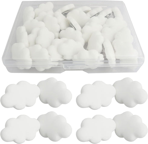 yyangz Cloud Pushpin 30PCS White Decorative Cloud Push Pins for Wall Hanging, Memo DIY Craft Gift Bags, Home Decor