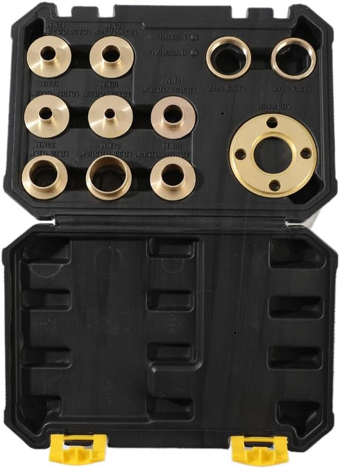 Wenzhon Set 11Pcs Router Template Guides - Brass Router Templates with Lock Nut Adapter, Machined Router Template