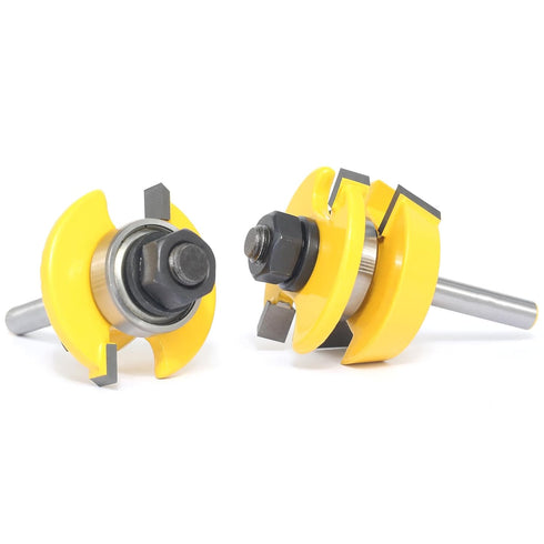 Bits,2PCS Set 1/4 Inch Shaker Rail and Stile Router Router Bit Shank,Combination Bevel Profile Scriber,for Cabinet