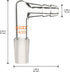 XCD Glass Vacuum/Gas Adapter, 90-Degree Bent Borosilicate Glass Inlet Adapter with 14/20 Inner Joint and Hose for Laboratory Equipment Lab Supplies