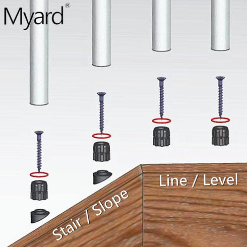 3/4" Baluster Connectors 50pcs for 25 Round Balusters with Stainless Steel Screws, O' Silicone Seal Design for Better Sturdy, No Drilling Installation for Deck Handrail Staircase Balusters