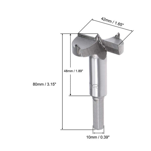 Woodworking Hole Opener Drill Bit,42mm Forstner Drill Bits Tungsten Carbide Wood Hole Saw Hinge Drilling Boring Bit Cutter