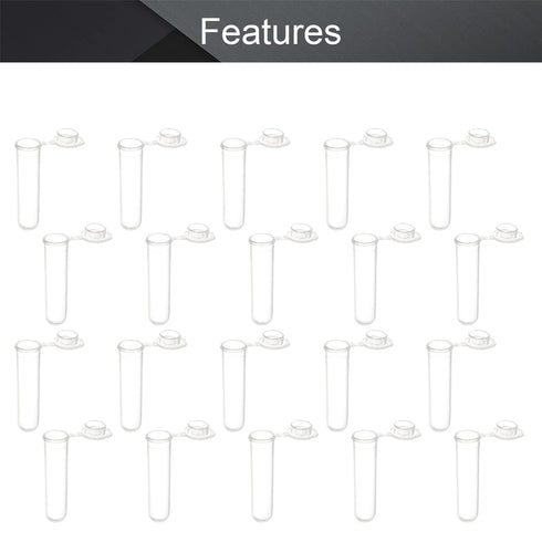 Othmro 7ml 200pcs Plastic Lab Centrifuge Tubes, 14 * 62mm Vial Test Tube Sample Storage Container