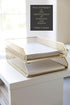Gold File Organizer Office Inbox, Gold Paper Tray Set of 2 Stackable Letter Trays for Desk Organizer File Baskets