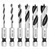 6Pcs Brad Point Drill Bits Stubby Set for Wood | 4241 High Speed Steel Spiral Twist Bit 1/4" Quick Change Hex Shank