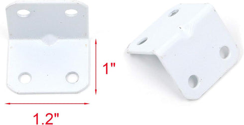 1"x1.2"(LxW), 24 Packs L Bracket White Metal Angle Bracket Corner Braces Shelf Cabinet Support Braces