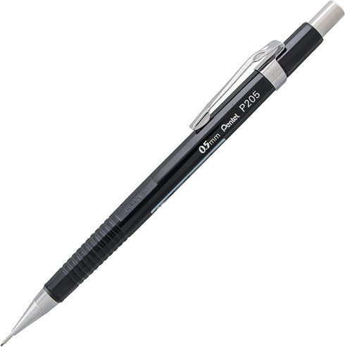 Pentel 0.5 mm Lead Automatic Pencil, Black, Pack of 12