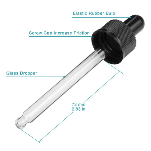 stonylab 4-Pack Glass Dropper Bottles with Inner Plug and Label for Essential Oils (60 ml, Green)