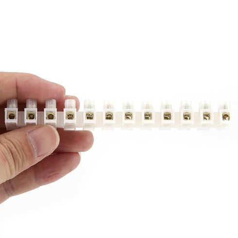 Terminal Blocks, 10Pcs 360V 10A Electric Terminal Strip Block, 12 Position Screw Terminals