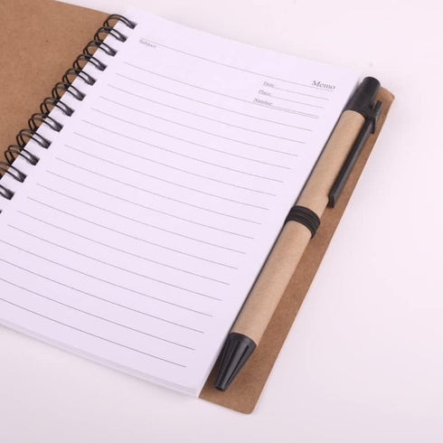 SOUJOY 10 Pack A5 Spiral Notebooks, Lined Notepad with Pen, Kraft Paper, Sticky Notes, Page Marker Tabs