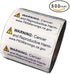 FirstZi California Prop 65 Warning Labels - CA P65 Sticker Paper Sign - 0.5x1.5 Inches - 500 Stickers per Roll