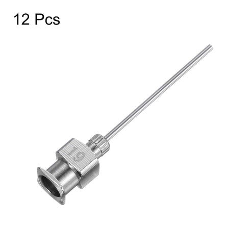HARFINGTON 12pcs 19Gauge Stainless Steel Dispensing Needles, Blunt Tips Luer Lock for Thick Liquids, Ink, Glue, Lab Use