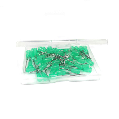 18 Gauge 1 Inch Blunt Tip Dispensing Needle with Luer Lock, Precision Applicator (Green, 50 Pcs)