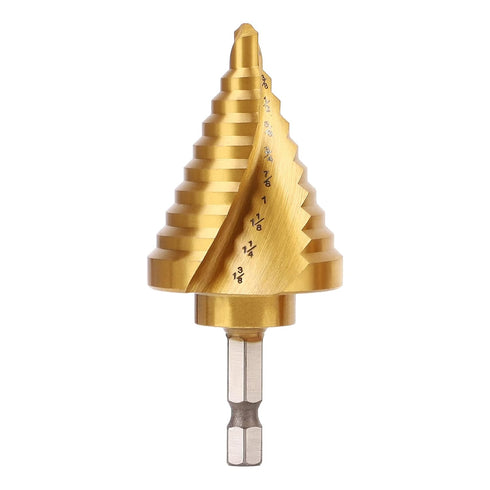 COMOWARE Hex Shank HSS Step Drill Bit, 10 Step Sizes for Metal, Stainless Steel, and Wood