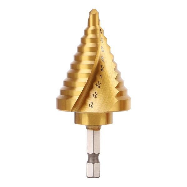 COMOWARE Hex Shank HSS Step Drill Bit, 10 Step Sizes for Metal, Stainless Steel, and Wood