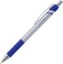 Office Depot Advanced Ink Retractable Ballpoint Pens, 0.7 mm Needle Point, Silver Barrel, Blue Ink, Pack of 12