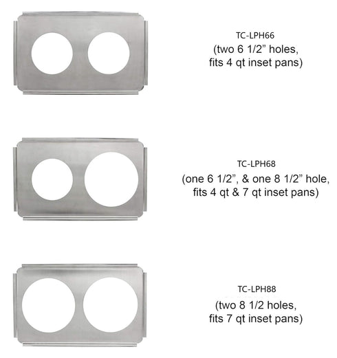 TrueCraftware 2 6-1/2 8-1/2 4 7 Inset - Hole Stainless Steel Steam Table Adapter Plate and fits qt and qt. Pans
