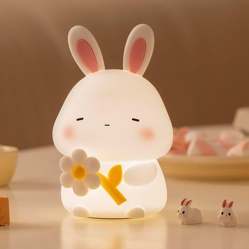 Bunny Night Light for Kids, 3 Level Dimmable Rabbit Nursery Nightlight, 1200mAh