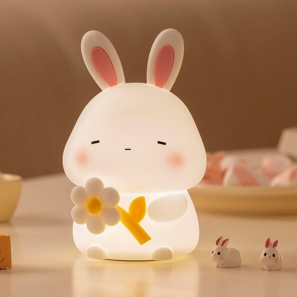 Bunny Night Light for Kids, 3 Level Dimmable Rabbit Nursery Nightlight, 1200mAh