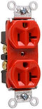 Legrand Pass & Seymour 5362RED 20 Amp 125V Hard Use Specification Grade Duplex Receptacle Outlet, Back and Side Wire, Red (1 Count)