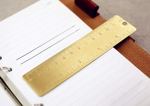 Golden Brass Triangle Ruler Set, Vintage 12cm Straight Ruler Protractor, Math Geometry Education Tool for Students and