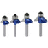 BENESOON 4PCS 45 Degree Chamfer Router Bit Set 1/4 inch Shank, 1/4", 3/8",