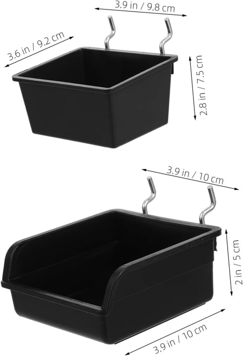 4Pcs Ciieeo Pegboard Organizer Bins with Hooks Wall-mounted Tool Storage Boxes for Screws and Accessories Plastic