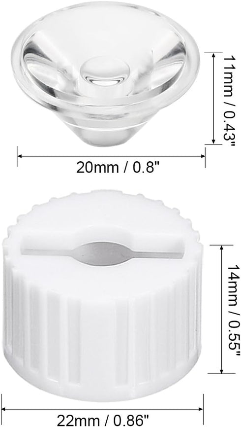 uxcell 10 pcs 20mm LED Lens 60 Degree with White Holder for 1W 3W High Power LED Light
