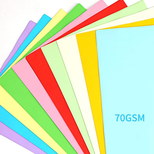 A4 100 70 210 297 mm 8.3 11.7 Inches (10 Color Copy Paper - Sheets - GSM - x or x - Multi Color Media for Printing