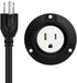 (1.6Feet) Waterproof 15Amp 125V Outdoor Power Outlet Extension Cord, SJTW 14AWG, Nema 5-15R
