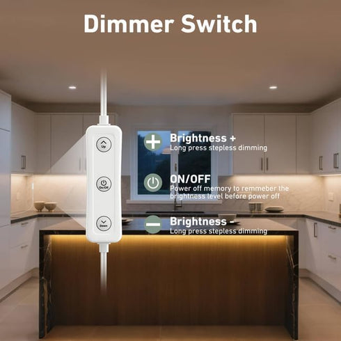 Bangnics 6 12 Inch Dimmable 24W Countertop Counter Closets 5000K Under Cabinet Lighting Plug in. PCS Likable Low