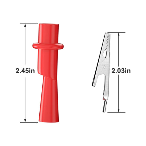 Goupchn Multimeter Push on Alligator Clips Set 4PCS Insulated Crocodile Clamps for Electrical Testing