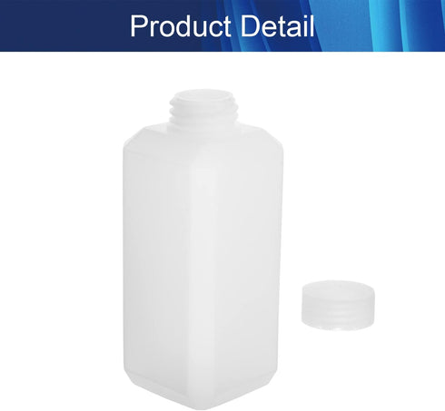 Aicosineg 10Pcs 8.45oz Square Plastic Reagent Bottles for Lab Chemical Storage