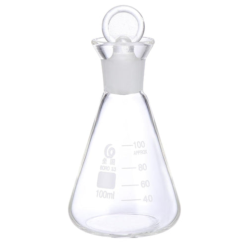 Mipcase 1pc Flask Science Beakers, Narrow Mouth Erlenmeyer Laboratory Graduated Cylinder Lab Equipment