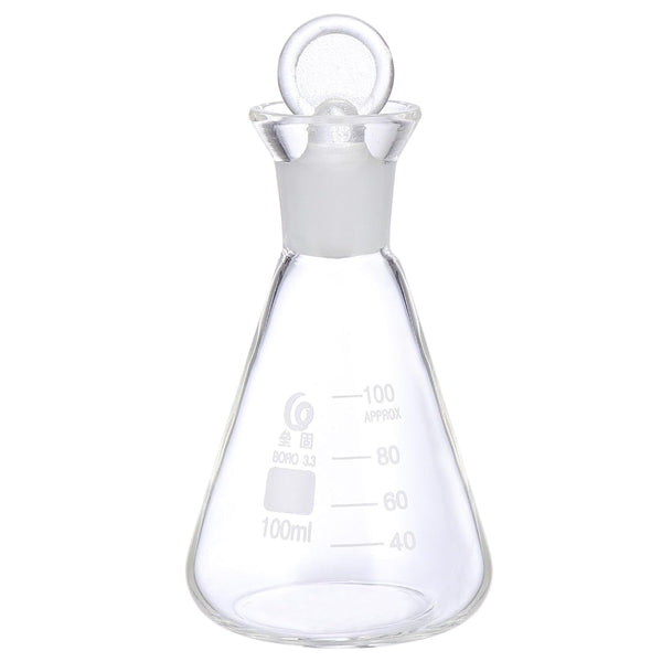 Mipcase 1pc Flask Science Beakers, Narrow Mouth Erlenmeyer Laboratory Graduated Cylinder Lab Equipment