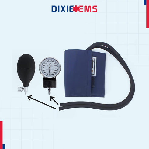 Dixie EMS Deluxe Infant Aneroid Sphygmomanometer Blood Pressure Set with Carrying Case and Cuff