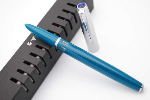 czxwyst 2019 New Version 601 Steel Cap Vacumatic Fountain Pen, Blue-Green with Ink Window