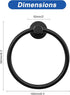 NearMoon Bath Towel Ring, Bathroom Hardware Accessories-Thicken Stainless Steel Hand Towel Holder for Bathroom, Modern Round Towel Hanger Wall Mounted (Matte Black, 2 Pack)
