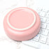 Cute Pink Ceramic Paper Clip Holder, Round Paper Clips Dispenser, Elegant Desk Organizer for Home Office Supplies