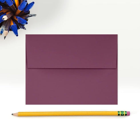 LUXPaper A2 Invitation Envelopes, Peel & Press, 4 3/8" x 5 3/4", Vintage Plum, 80lb. Text, 50 Qty