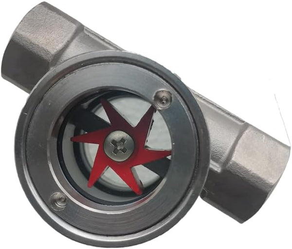 3/4"NPT Female 304 Stainless Steel Window Sight Glass Flow Indicator with Impeller