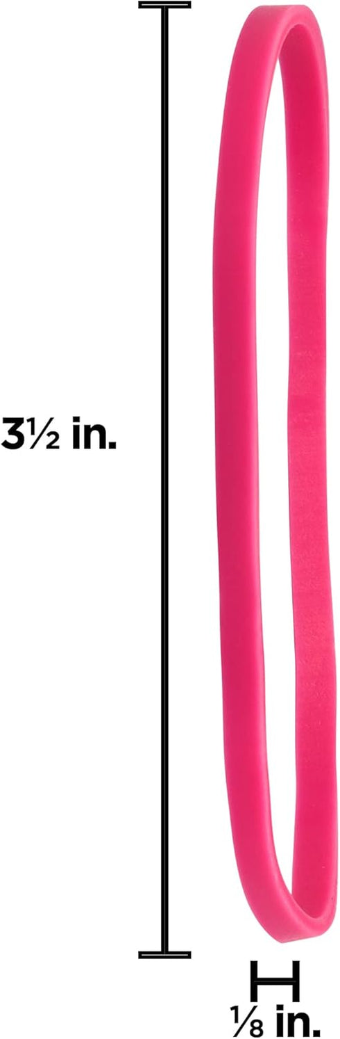 JAM PAPER Colorful Rubber Bands, Size 33, Pink Rubberbands, 100/Pack