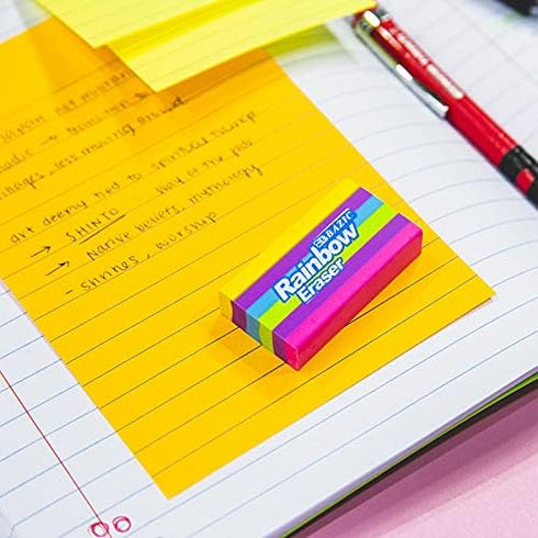 BAZIC Rainbow Erasers, Latex Free, Large Size Block Erasers for Art Drawing, 4/Pack