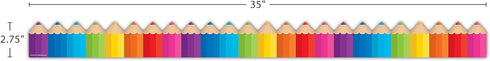 Teacher Created Resources 3496 Colored Pencils Die-Cut Border Trim, 35 Foot
