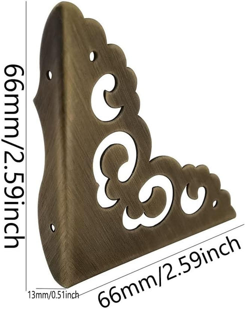 Corner Protector Edge 4 Pcs Antique Metal Decorative Box Corner Metal Bumpers for Cabinet Chest Desks Jewelry Box Door Drawer Tables Edge Guard Furniture Hardware Accessories (Bronze) (CH-6665778) by brandname