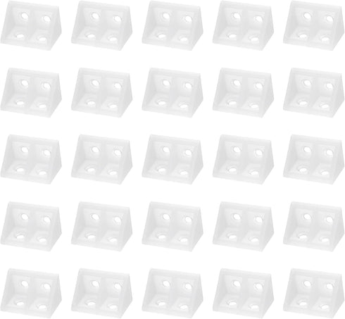HARFINGTON 50pcs Plastic Corner Braces 34 x 20 x 20mm L-Shape 90