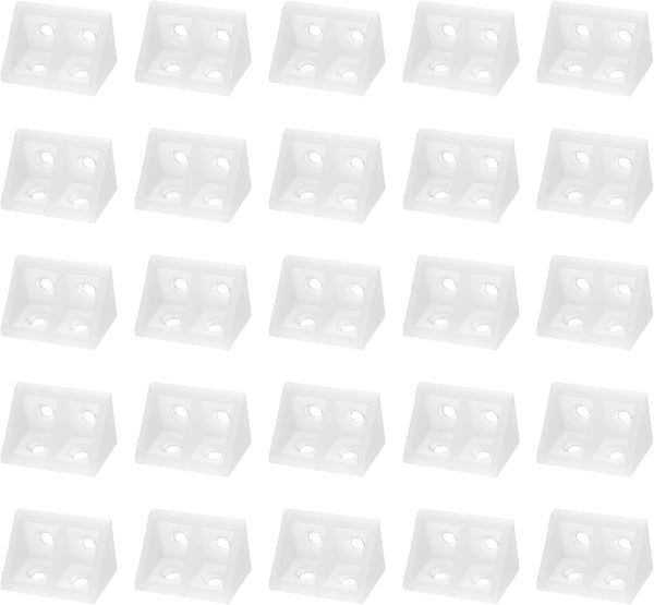 HARFINGTON 50pcs Plastic Corner Braces 34 x 20 x 20mm L-Shape 90