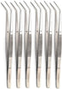 HIGH TECH INSTRUMENTS College Cotton Pliers Set of 6 with Angled Serrated Beak For Professional
