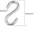 15 Pack Heavy Duty Stainless Steel S Shaped Hooks, 2.2 Inch Long, 1/5 Inch Thickness Metal Hooks